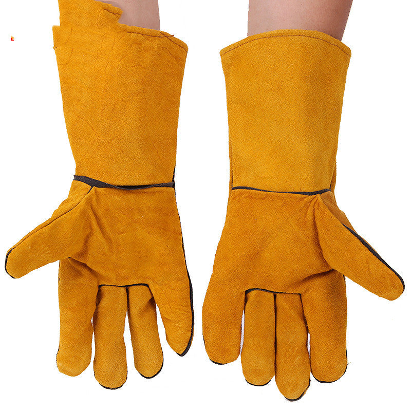 Leather welding gloves cuff