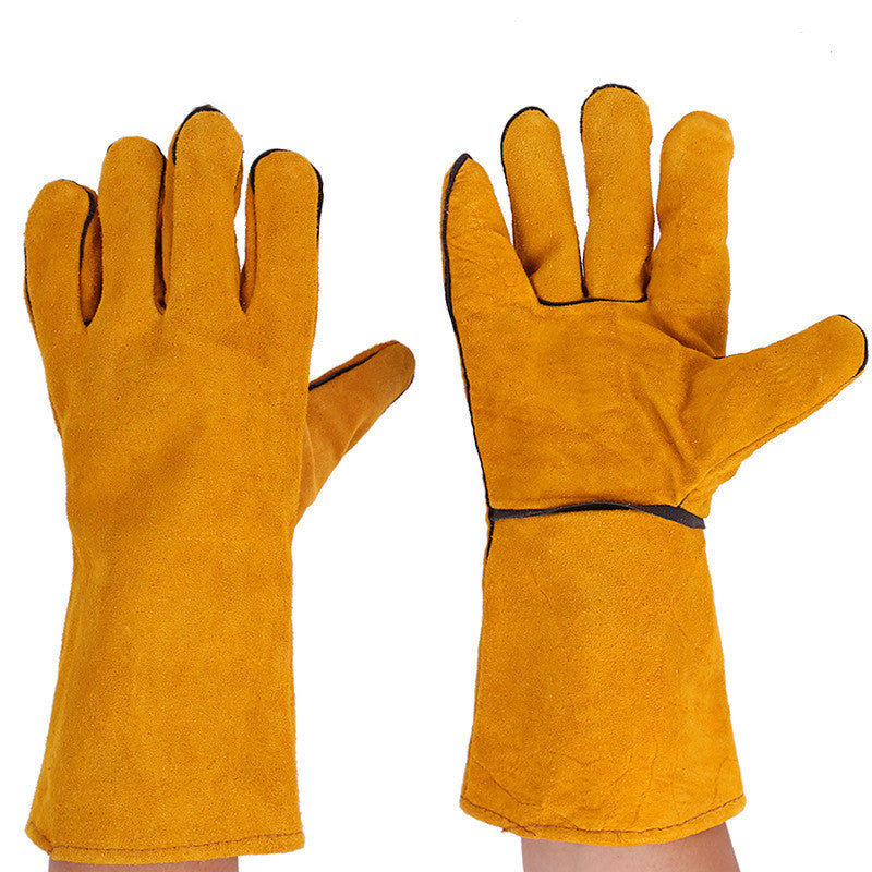 Leather welding gloves detail
