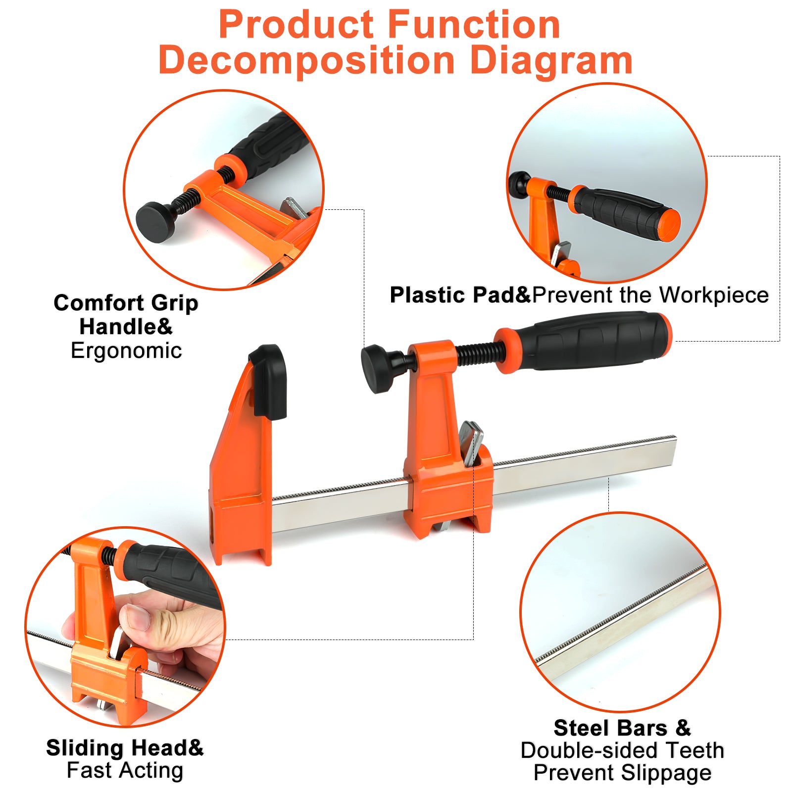 F-clamp jaws